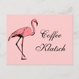 Postcard  Vintage Flamingo Coffee Klatsch Invite