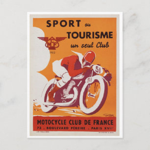 Postcard - Vintage French Motorcycle Poster