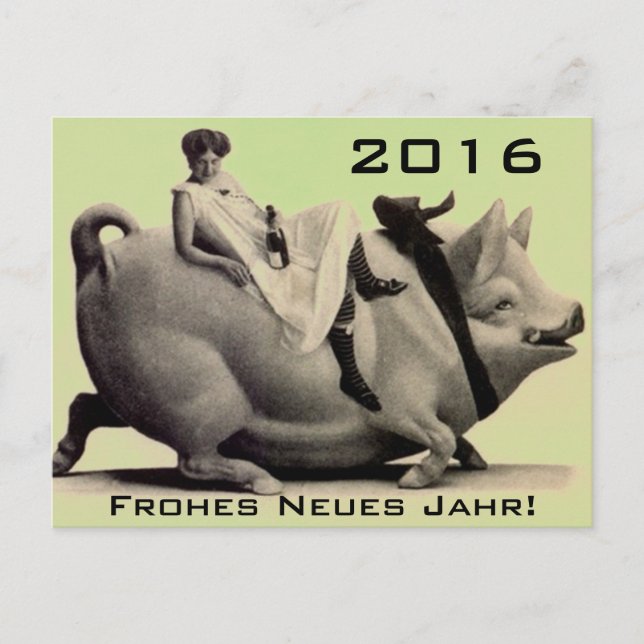 Postcard Vintage Happy New Year frohes neues jahr (Front)