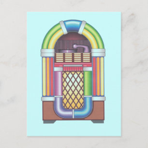 Postcard Vintage Jukebox Retro Party Invitations