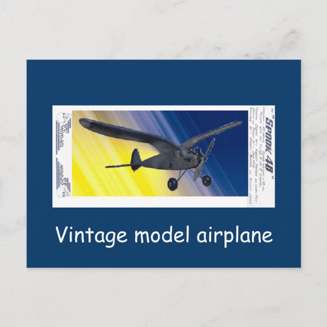 Postcard -  Vintage model aeroplane - Spook (Front)
