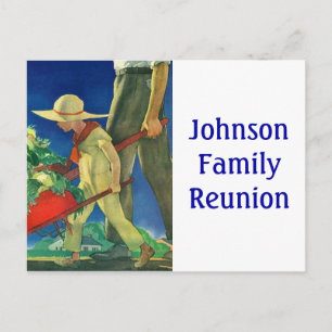 Postcard Vintage Rural Garden Family Renuion PC