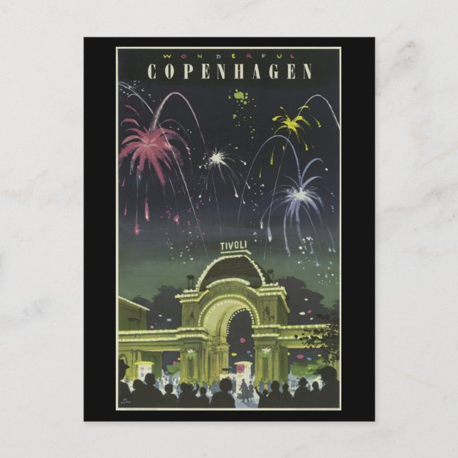 Postcard-Vintage Travel-Copenhagen Postcard (Front)