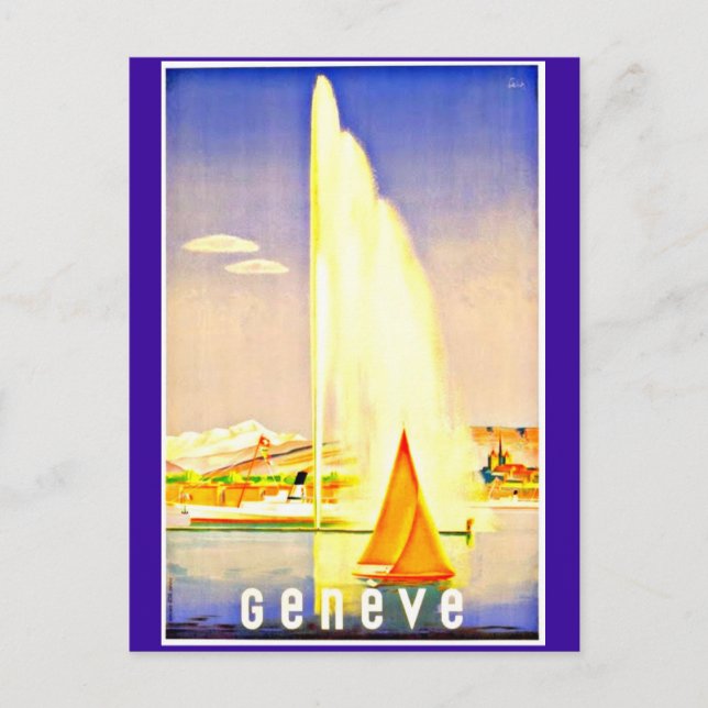 Postcard-Vintage Travel-Geneva Postcard (Front)