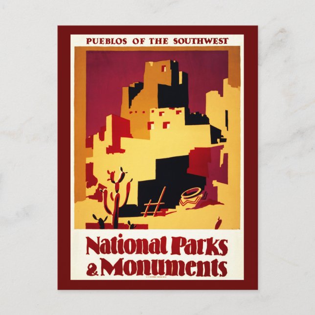 Postcard-VIntage Travel-Pueblos of Southwest Postcard (Front)