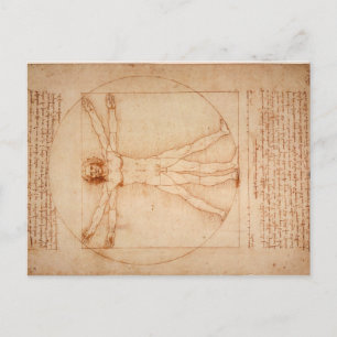 Postcard Vitruvian Man by Leonardo da Vinci