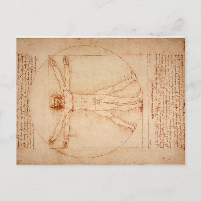 Postcard Vitruvian Man by Leonardo da Vinci (Front)