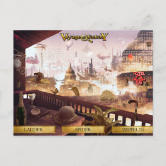 Postcard Voyage to Fantasy - SteamPunk City
