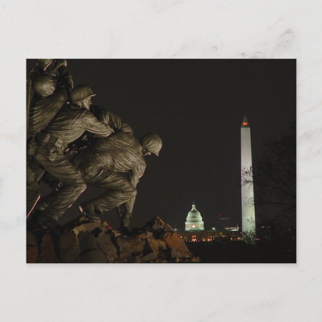 Postcard Washington Monuments Iwo Jima Memorial (Front)