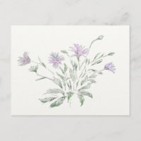 Postcard watercolor flowers