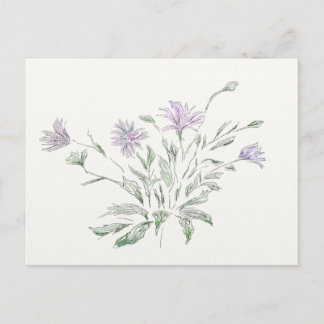 Postcard watercolor flowers