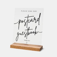 Postcard Wedding Guestbook Acrylic Sign