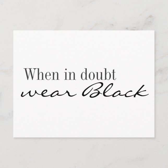 Postcard - When in doubt wear black (Front)