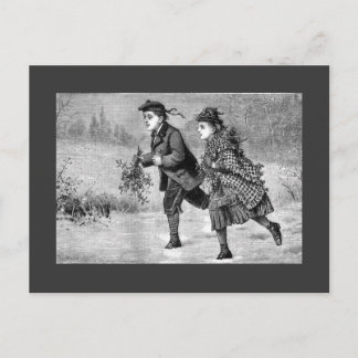 Postcard - Winter Scene Black & White