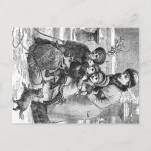 Postcard - Winter Scene Family