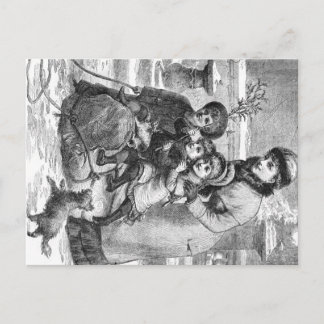 Postcard - Winter Scene Family