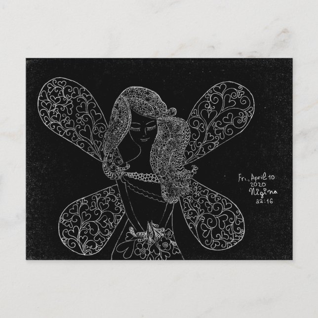 Postcard with a beautiful lace simulated design (Front)