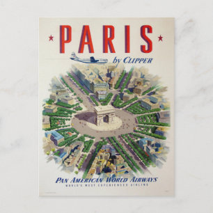 Postcard with Airline Advertising Poster Print