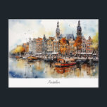 Postcard with Amsterdam, Netherlands<br><div class="desc">Travel postcard with Amsterdam,  beautiful Netherlands.</div>
