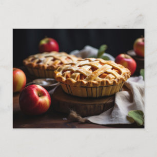 Postcard with Apples & Apple Pies on a Table