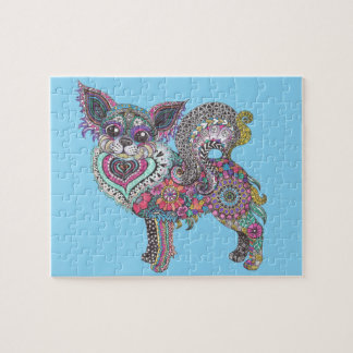 Postcard with Chihuahua design Jigsaw Puzzle