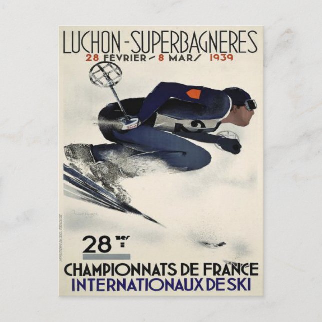 Postcard with Cool Ski Poster from France (Front)