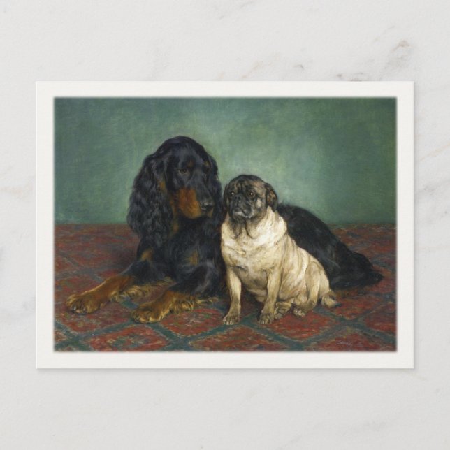 Postcard With Cute Painted Dogs (Front)