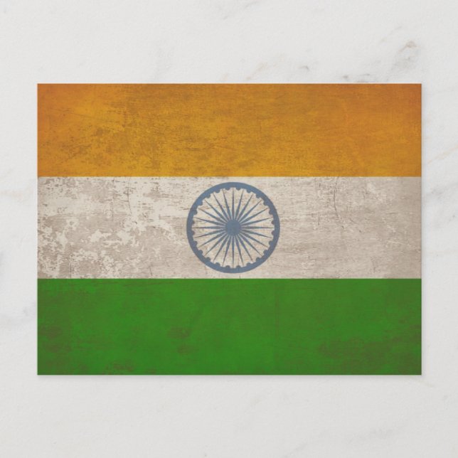 Postcard with Dirty Flag from India (Front)