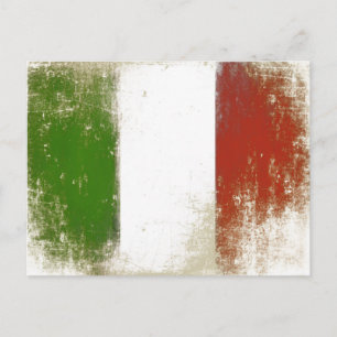 Postcard with Dirty Vintage Flag from Italy