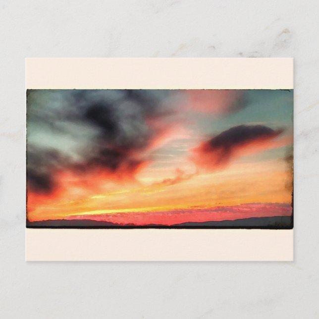 Postcard with dramatic Pennsylvania sunset image (Front)