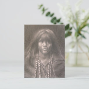 Postcard with Drawing of Native American Child