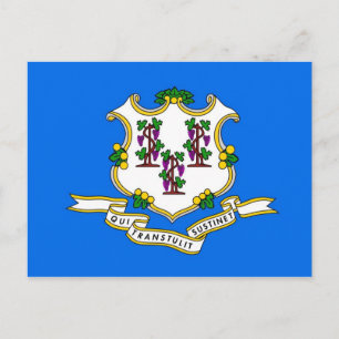 Postcard with Flag of Connecticut State - USA