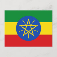 Postcard with Flag of Ethiopia