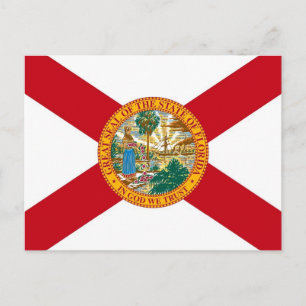 Postcard with Flag of Florida State - USA