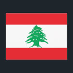 Postcard with Flag of Lebanon<br><div class="desc">Introducing our captivating postcard featuring the proud flag of Lebanon, designed to send warm greetings with a touch of cultural pride and heritage! Crafted with meticulous attention to detail, this postcard proudly displays the iconic design of the Lebanese flag. It features a horizontal triband of red, white, and red stripes,...</div>