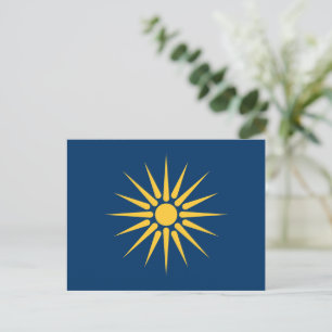 Postcard with Flag of Macedonia, Greece