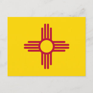 Postcard with Flag of New Mexico State - USA