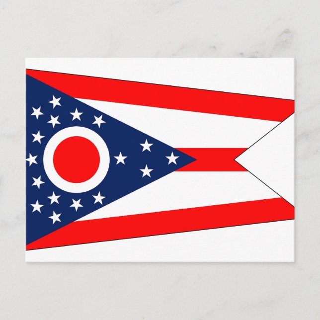 Postcard with Flag of Ohio State - USA (Front)