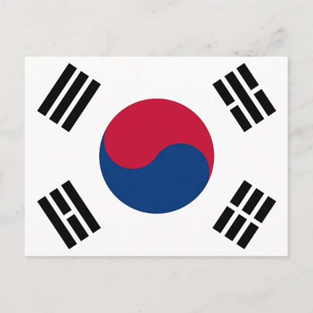 Postcard with Flag of South Korea (Front)
