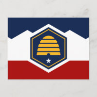 Postcard with Flag of Utah, USA