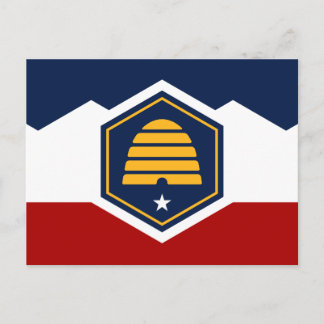 Postcard with Flag of Utah, USA