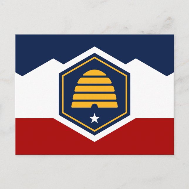 Postcard with Flag of Utah, USA (Front)