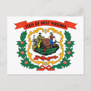 Postcard with Flag of West Virginia State - USA