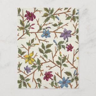 Postcard with Floral Design for Printed Fabric