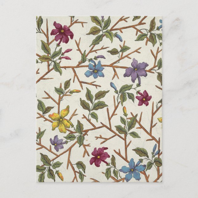 Postcard with Floral Design for Printed Fabric (Front)