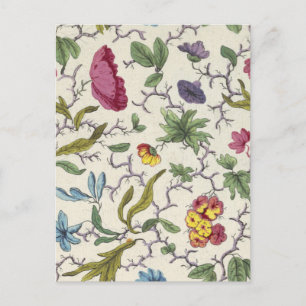 Postcard with Floral Design for Printed Fabric