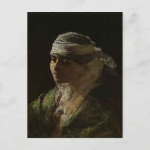 Postcard With Frederick Arthur Bridgman Painting