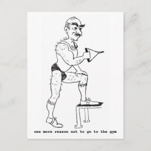 postcard with hand-drawn caricature