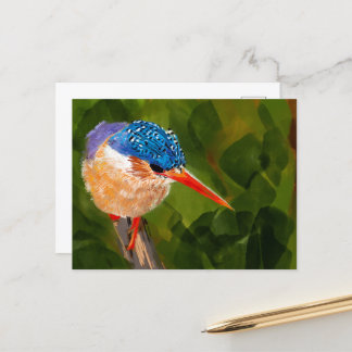 postcard with hand-painted ice