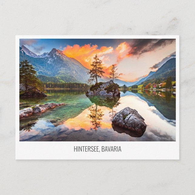Postcard with Hintersee Lake, Bavaria, Germany (Front)